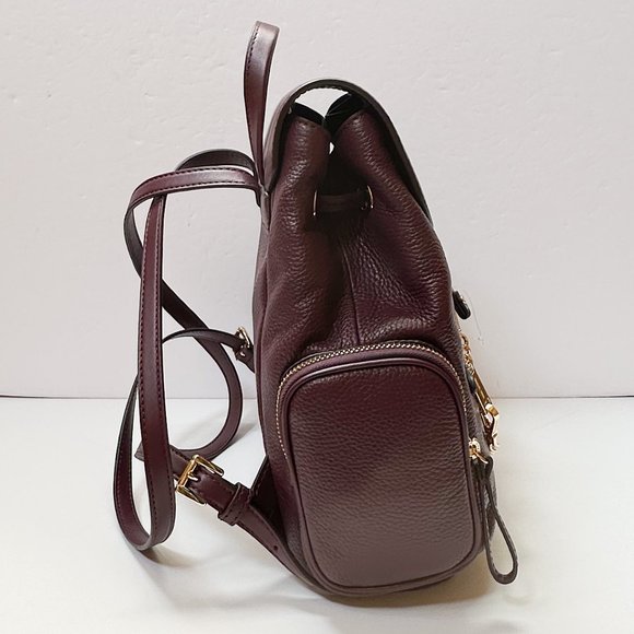Michael Kors Jet Set Item Medium Chain Leather Backpack Bordeaux - Picture 4 of 11
